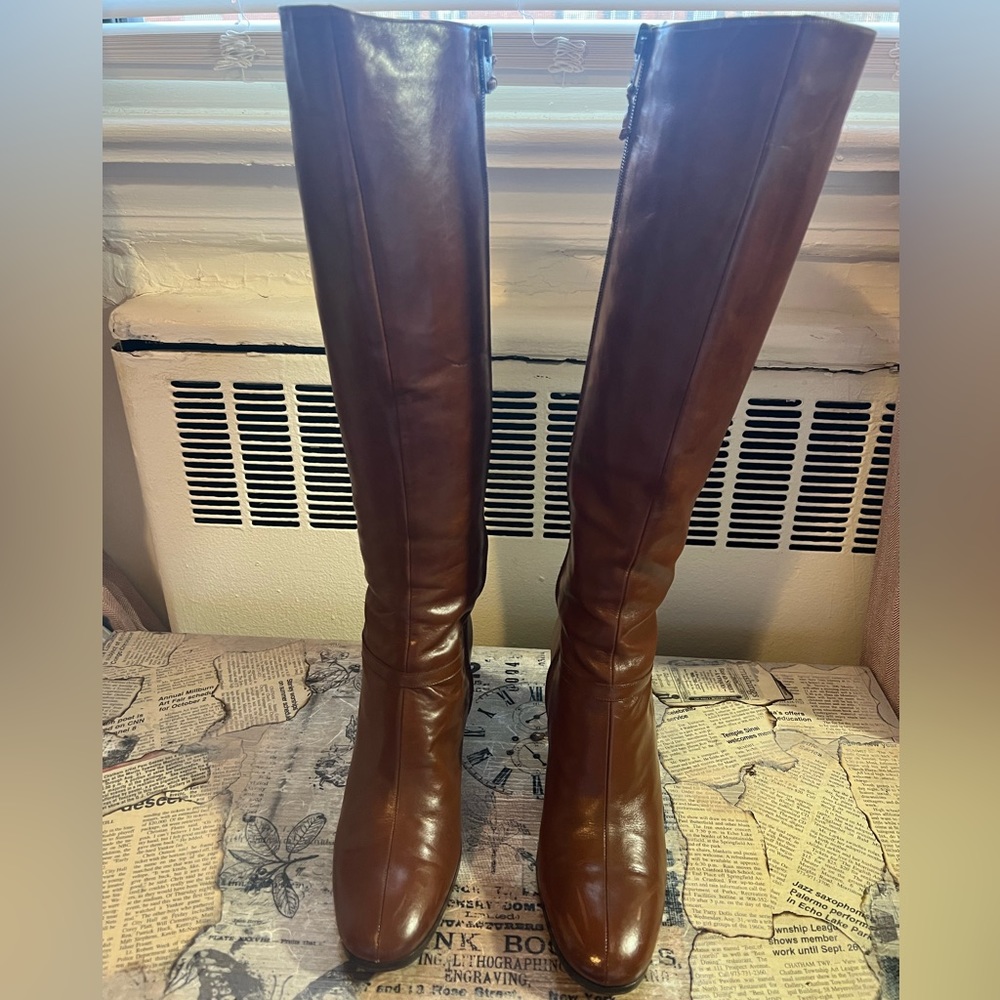 Vintage Salvatore Ferragamo Boots Cognac Leather size 6